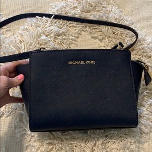 Used Navy MK Crossbody Bag